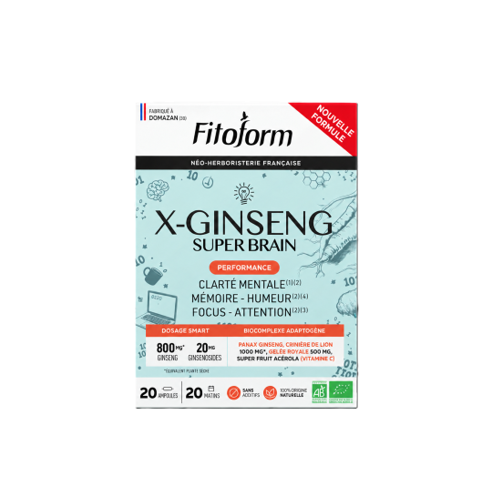 X-GINSENG SUPER BRAIN Bio 20 ampoules – Énergie & Mental – Fitoform